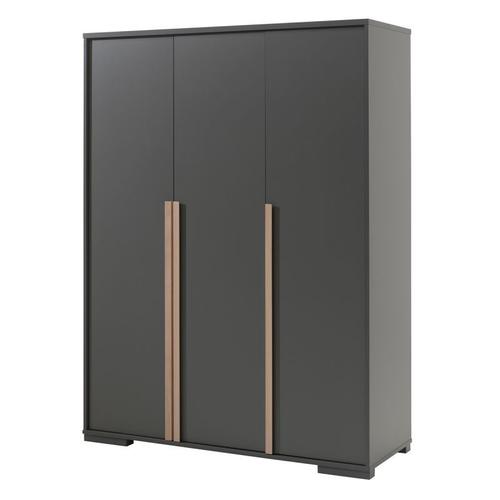 Paris Prix - Armoire 3 Portes "London" 195cm Gris Anthracite