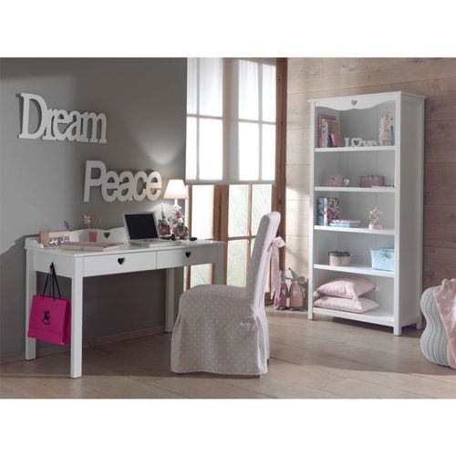Paris Prix - Pack - Bureau Enfant & Bibliothèque "Amori" Blanc
