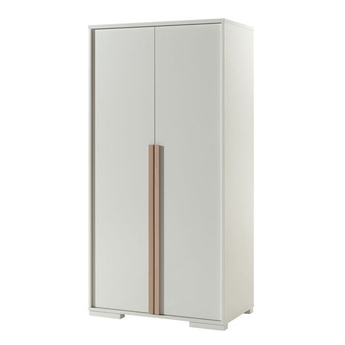 Paris Prix - Armoire 2 Portes "London" 195cm Blanc