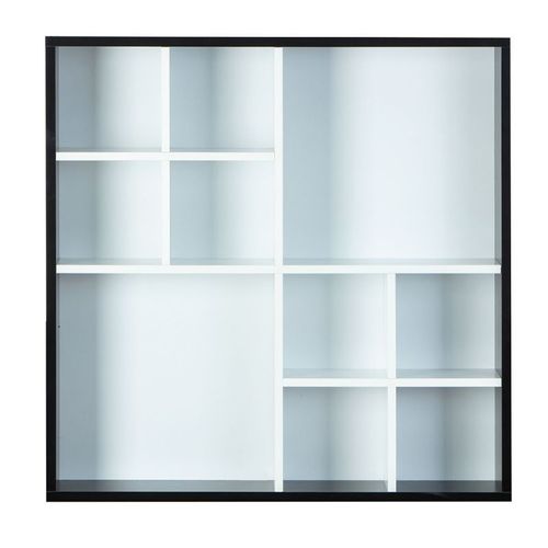 Paris Prix - Étagère Murale 10 Compartiments "Bukan" 70cm Noir & Blanc