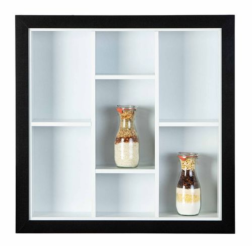 Paris Prix - Étagère Murale 7 Compartiments "Bukan" 67cm Noir & Blanc