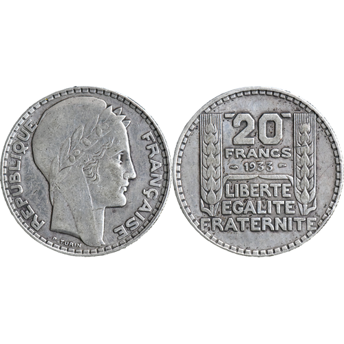 France - 1933 - 20 Francs Turin - Argent 680¿ - 20-163