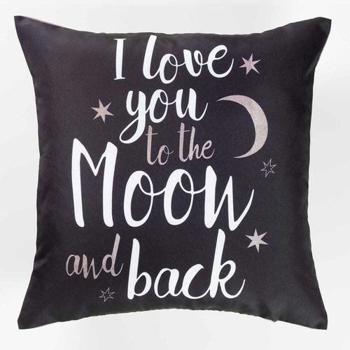 Housse De Coussin "Love Back" 40x40cm Noir
