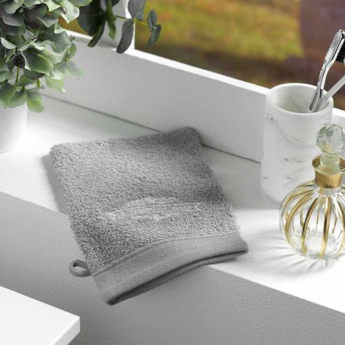 Lot De 2 Gants De Toilette "Vintage" 15x21cm Gris