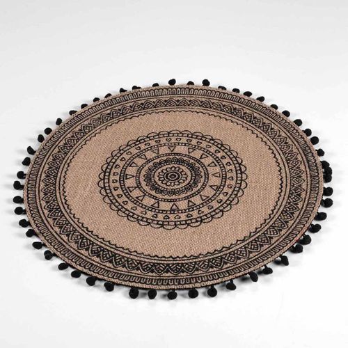 Set De Table En Jute "Renata" 38cm Noir