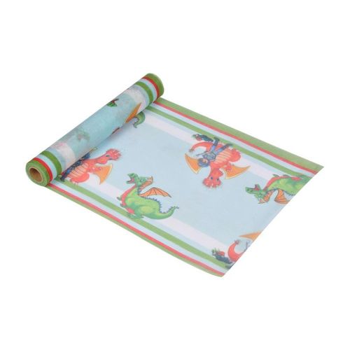 Paris Prix - Chemin De Table Jetable "Chevalier & Dragon" 28cmx5m Multicolore