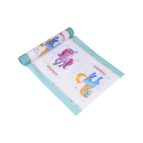 Paris Prix - Chemin De Table Jetable "Poney" 28cmx5m Blanc