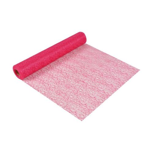 Paris Prix - Chemin De Table Jetable "Effet Maille" 30cmx5m Fuschia