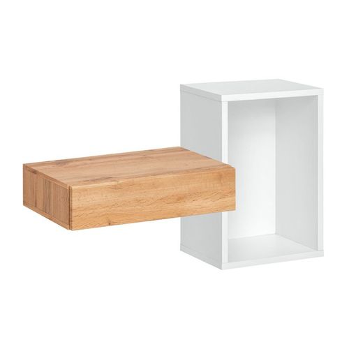 Paris Prix - Étagère Murale & Tiroir Design "Easy" 100cm Blanc