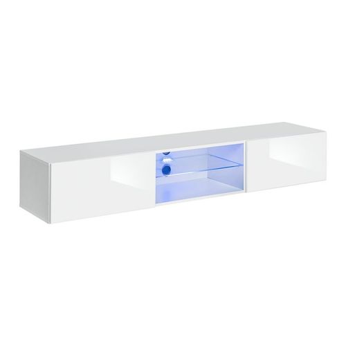 Paris Prix - Meuble Tv Led Design "Switch Iii" 180cm Blanc