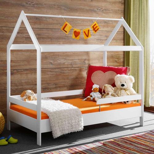 Paris Prix - Lit Cabane Enfant "Tymmi House" 80x160cm Blanc Mat