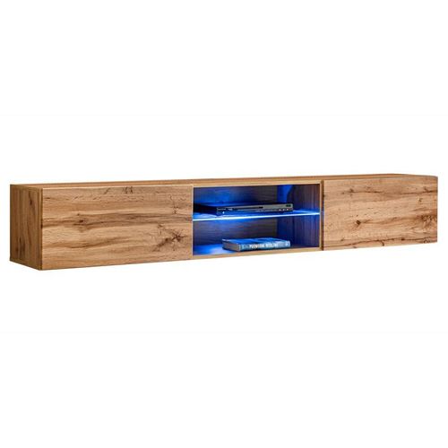 Paris Prix - Meuble Tv Led Design "Switch Iii" 180cm Naturel