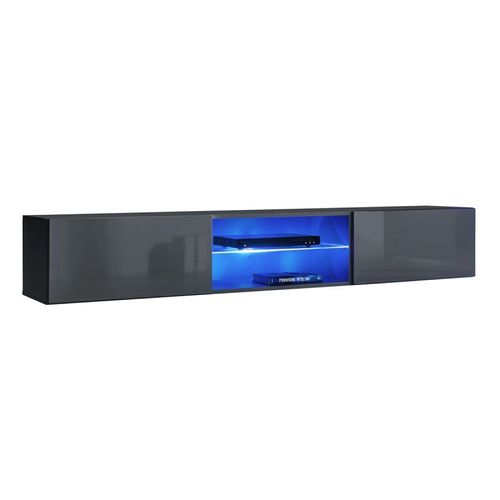 Paris Prix - Meuble Tv Led Design "Switch Iii" 180cm Gris