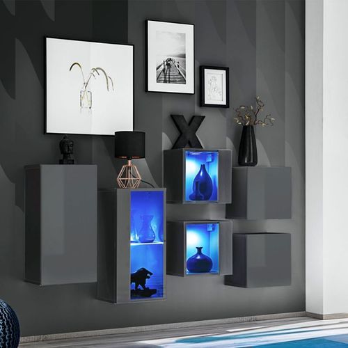 Paris Prix - Meuble De Rangement "Switch Iv" 320cm Gris