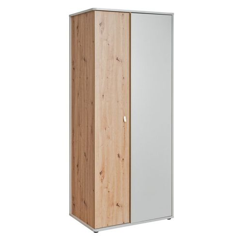 Paris Prix - Armoire 5 Niveaux "Vivero" 198cm Gris & Naturel