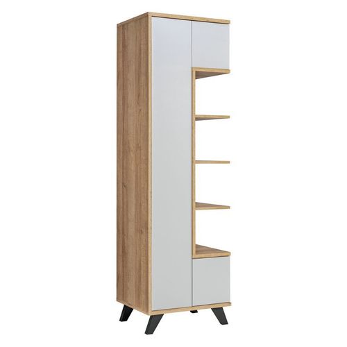 Paris Prix - Étagère 5 Niveaux "Bogota" 192cm Gris & Naturel
