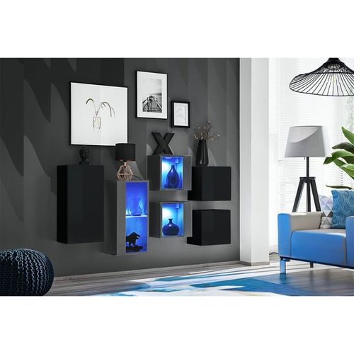 Paris Prix - Meuble De Rangement "Switch Sbiv" 320cm Noir & Gris