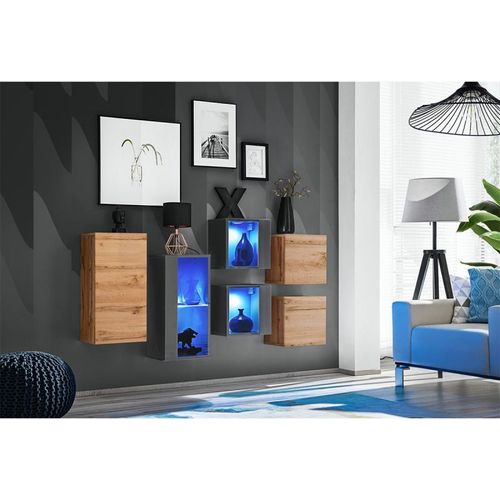 Paris Prix - Meuble De Rangement "Switch Sbiv" 320cm Naturel & Gris