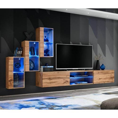 Paris Prix - Ensemble Meuble Tv "Switch Xxii" 210cm Naturel