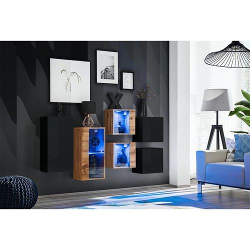 Paris Prix - Meuble De Rangement "Switch Sbiv" 320cm Noir & Naturel