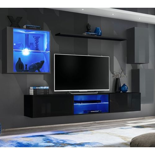 Paris Prix - Ensemble Meuble Tv "Switch Xxiii" 250cm Gris & Noir