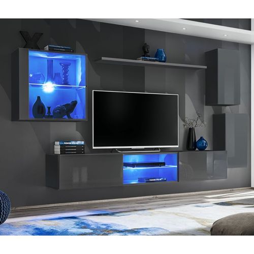 Paris Prix - Ensemble Meuble Tv "Switch Xxiii" 250cm Gris