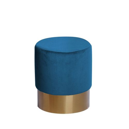 Paris Prix - Pouf Rond Design "Nano" 42cm Bleu