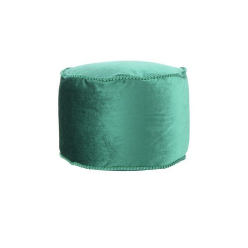 Paris Prix - Pouf Rond En Velours "Taj Mahal" 47cm Vert