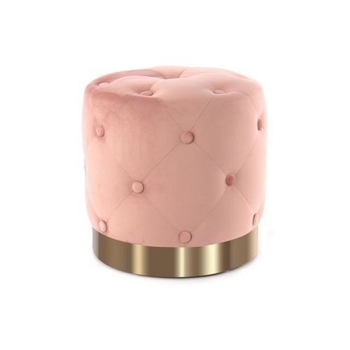 Paris Prix - Pouf Rond Design "Piano" 40cm Rose