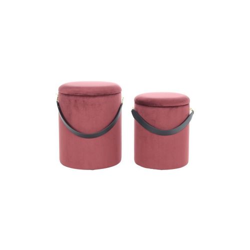 Paris Prix - Lot De 2 Poufs & Coffres De Rangement "Arabella" 44cm Rouge