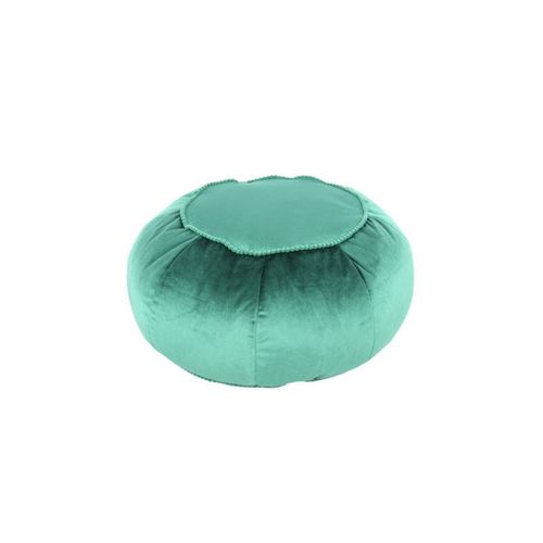 Paris Prix - Pouf Rond En Velours "Taj Mahal" 65cm Vert
