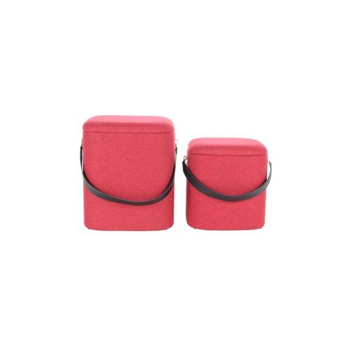 Paris Prix - Lot De 2 Poufs & Coffres De Rangement "Arabella" 44cm Rouge & Noir