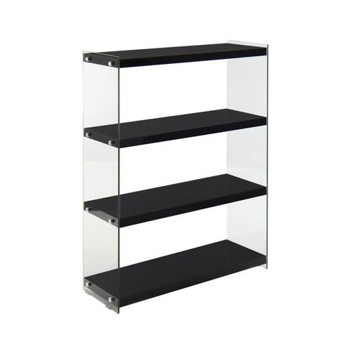 Paris Prix - Étagère 4 Niveaux "Elementary" 113cm Noir Brillant