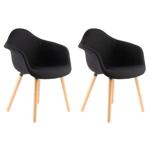 Paris Prix - Lot De 2 Chaises Design "Winston" 80cm Noir