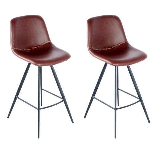 Paris Prix - Lot De 2 Tabourets De Bar "Samantha" 102cm Marron & Noir