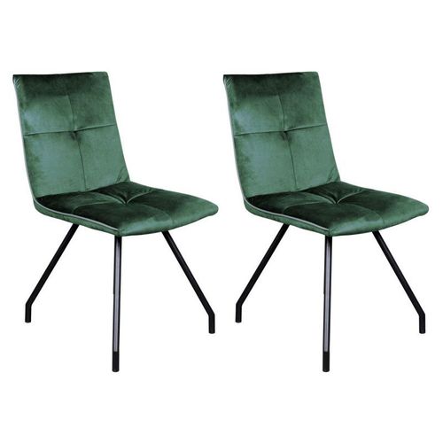 Paris Prix - Lot De 2 Chaises En Velours "Eaden" 87cm Vert