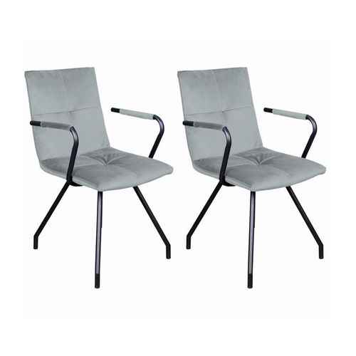 Paris Prix - Lot De 2 Chaises Rétro "Eaden" 87cm Gris