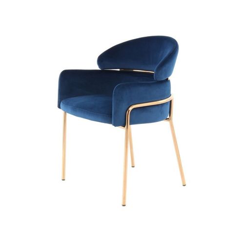 Paris Prix - Chaise Design En Velours "Corey" 79cm Bleu