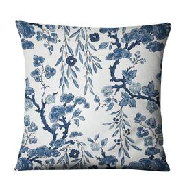 Polyester Bleu et Blanc Porcelaine Motif canapé décor Taie d'oreiller Housse de coussin