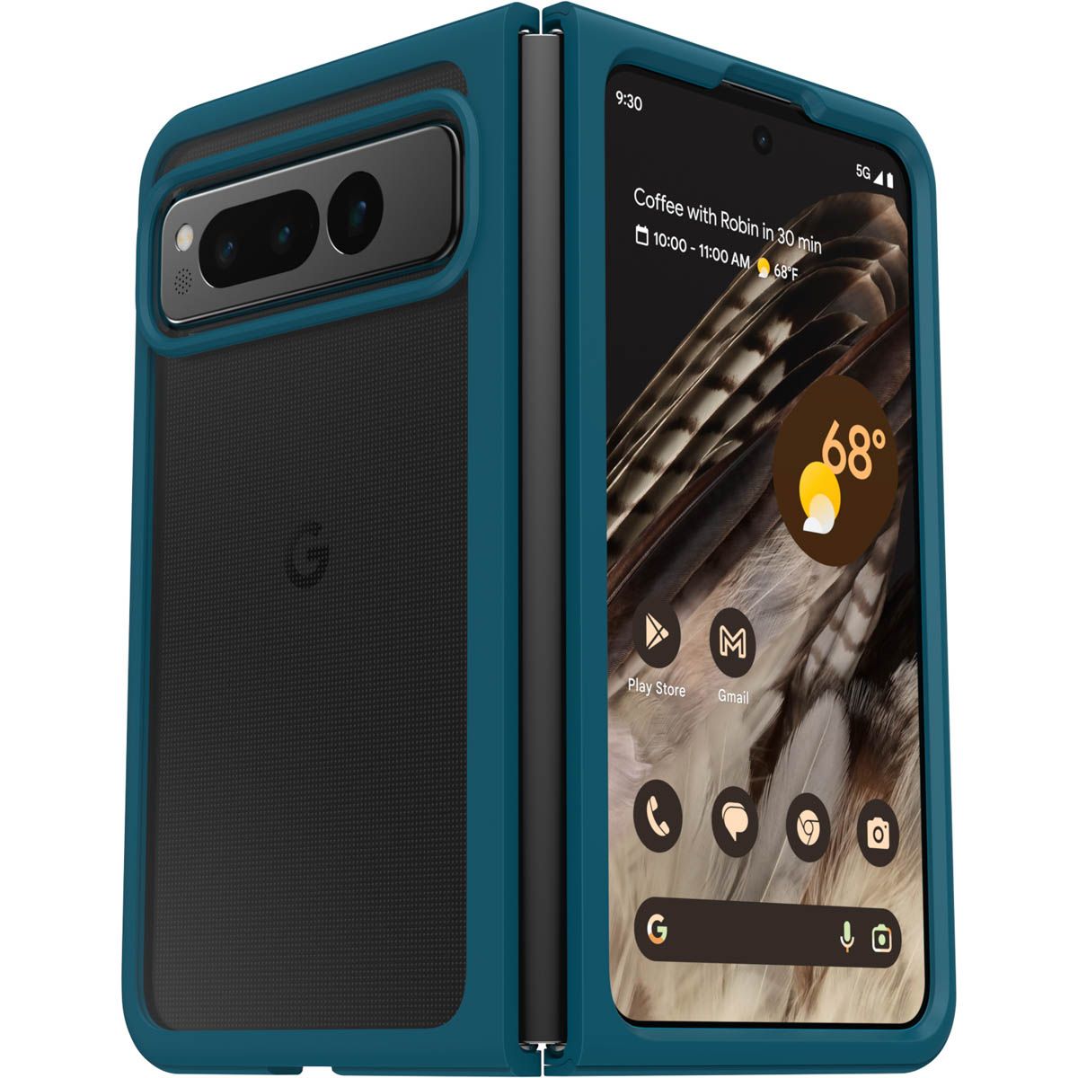 Otterbox Coque Arrière Thin Flex Google Pixel Fold Transparent/Bleu