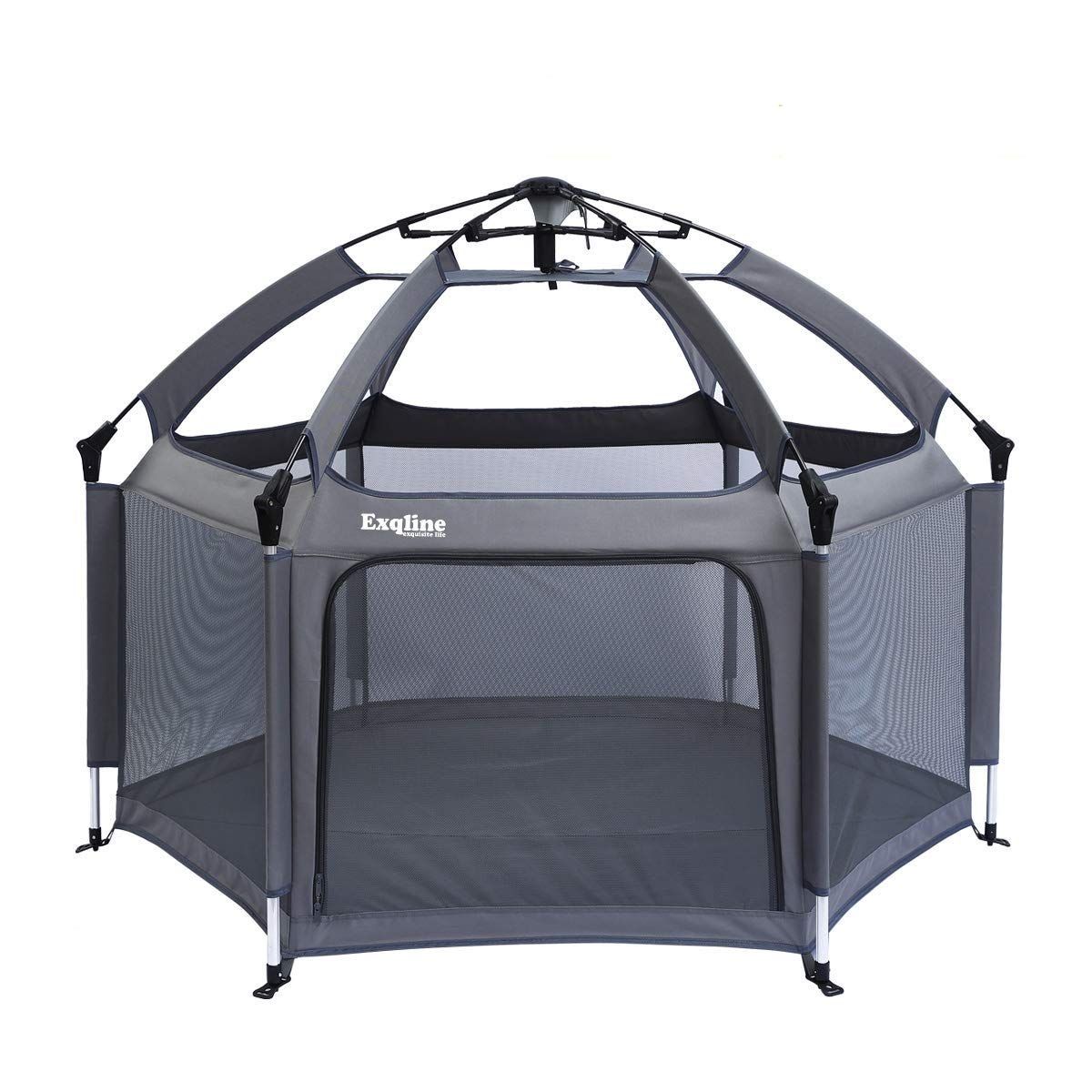 Parc Bebe Exqline Parcs Bebe Portable Pliable Avec Coussin Adapte A L Interieur Au Jardin Aux Voyages Et A La Plage 150 X 130 X 125 Cm Rakuten