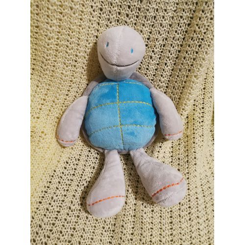 Doudou Tortue Gris Bleu Brodée Okaïdi