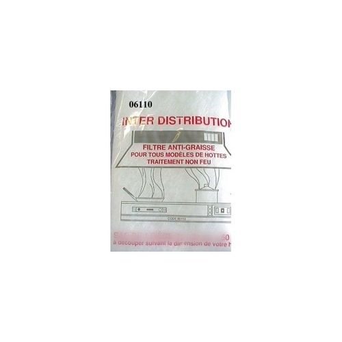 1 SACHET (X2) FILTRES ANTI-GRAISSE,117X47CM 140GR/M² pour hotte DIVERS MARQUES
