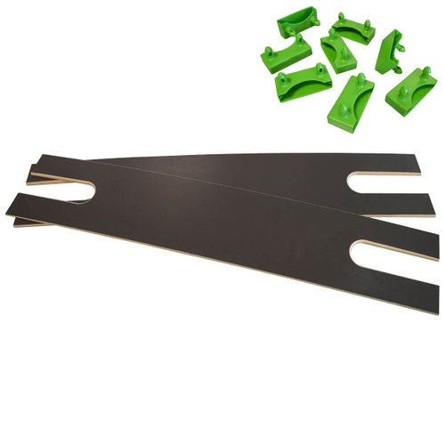 Altosenso - Lot De 2 Lattes Doubles 68cm + 8 Embouts Verts