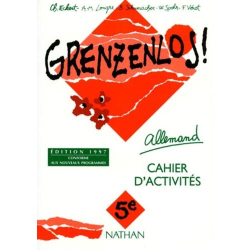 Allemand 5e Lv1 Grenzenlos ! - Cahier D'activités, Édition 1997