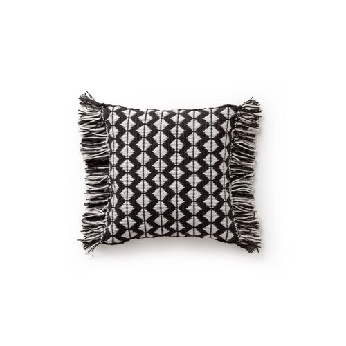 Coussin D'intérieur Et D'extérieur Morty Noir & Blanc 40x40 Cm - Tapis Poil Court Design Moderne Pour Salon