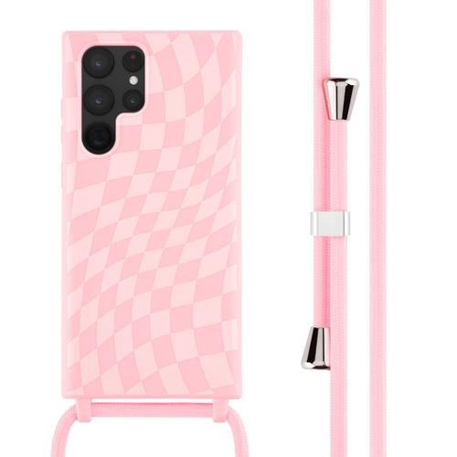 Imoshion Coque Design En Silicone Avec Cordon Samsung Galaxy S22 Ultra Retro Pink