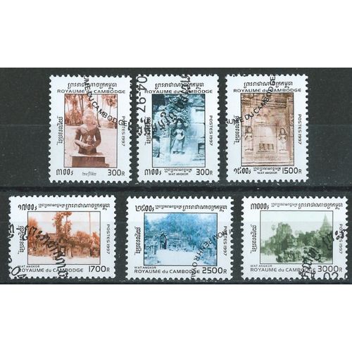 Timbre Cambodge Lot De 6 Oblitérés Angkor 1997 N° 1409 1410 1412 1413 1414 1415