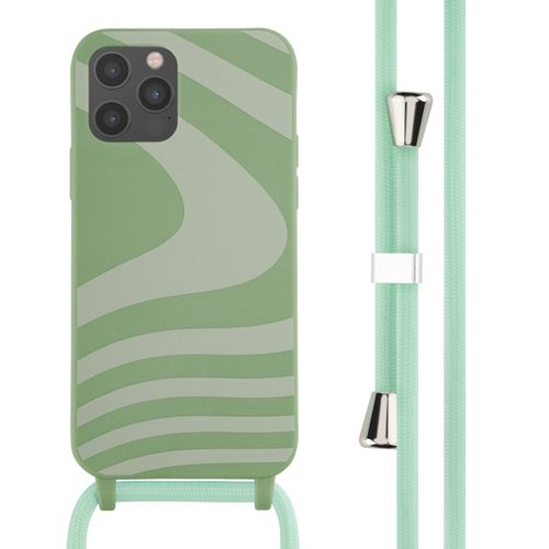 Imoshion Coque Design En Silicone Avec Cordon Iphone 12 (Pro) Retro Green