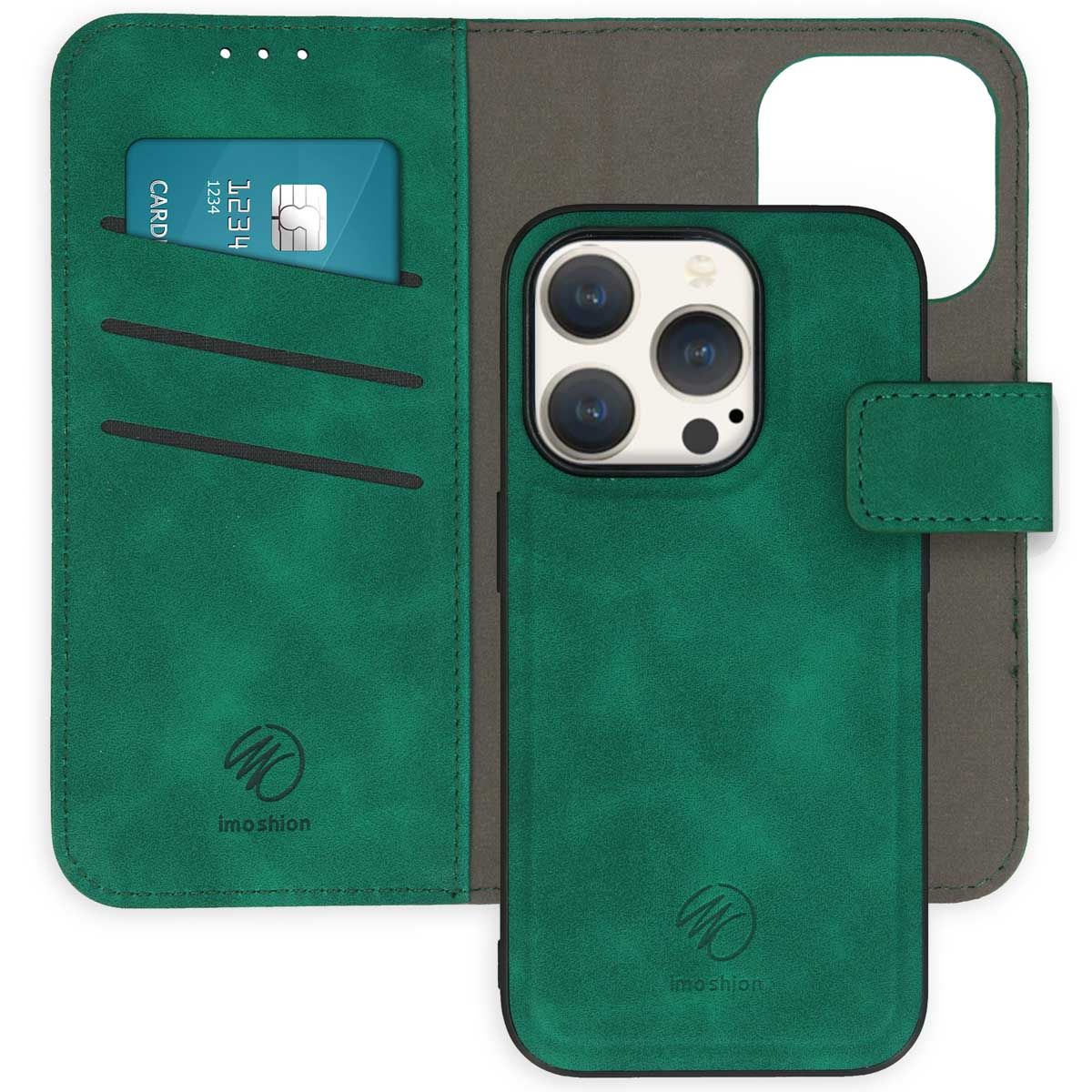 Imoshion Etui De Téléphone De Luxe 2-En-1 Amovible Iphone 15 Pro Vert Foncé